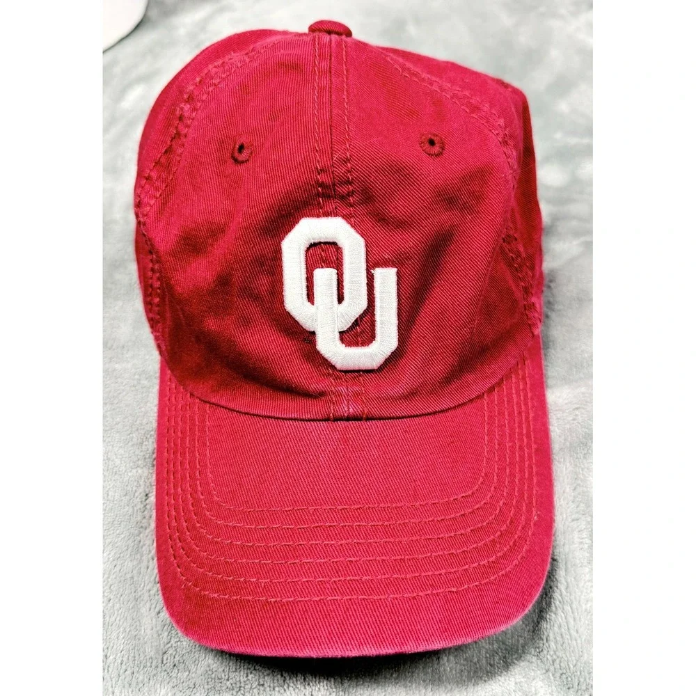 Oklahoma Sooners Hat Adjustable Red OU Logo Dad Cap Top of World